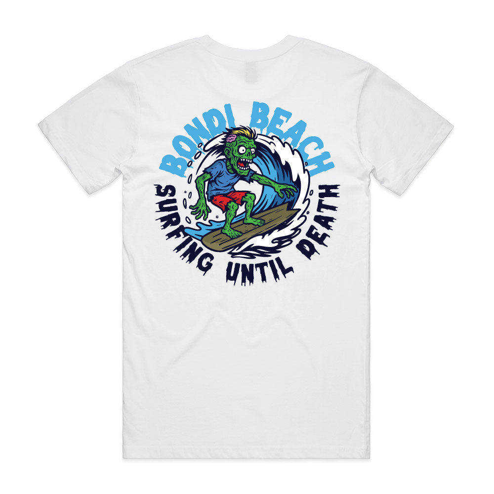 Bondi Beach Surfing Until Death T-Shirt back