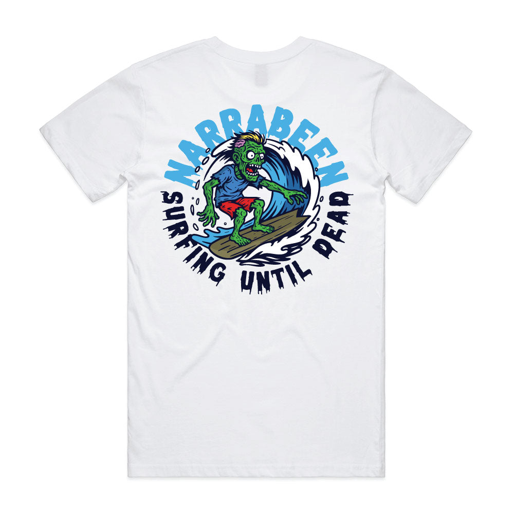 Narrabeen Surfing Until Death T-Shirt Back