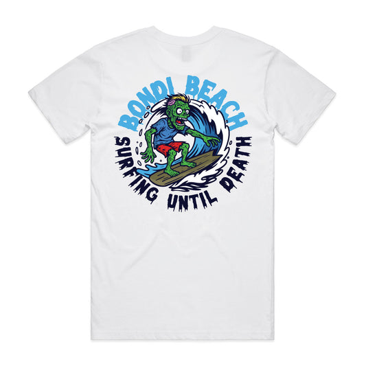 Bondi Beach Surfing Until Death T-Shirt back
