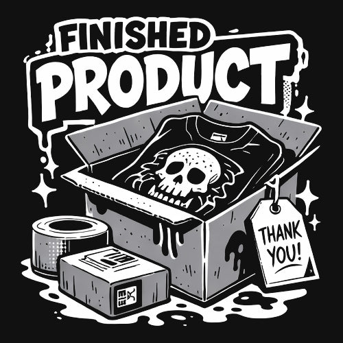 Finished custom screen printed t-shirt ready for delivery